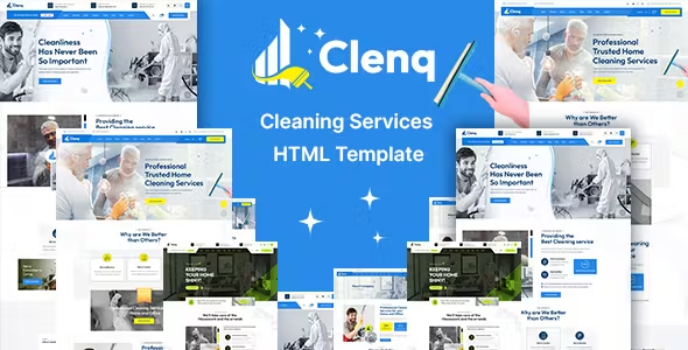 دانلود قالب HTML انگلیسی خدماتی نظافتی clenq