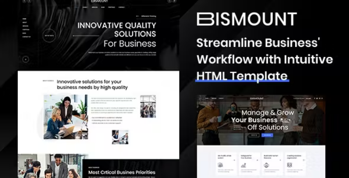 دانلود قالب HTMLانگلیسی مدیریت bismount