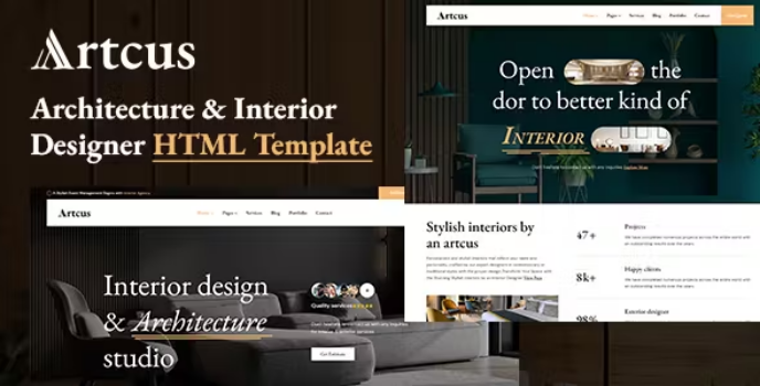 دانلود قالب HTML انگلیسی دکوراسیون داخلی artcus