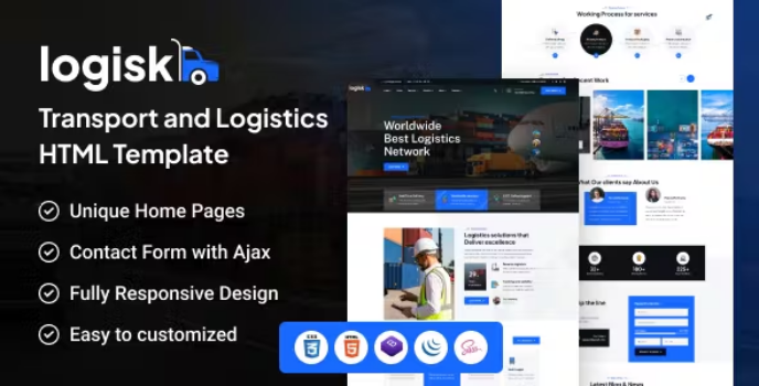 دانلود قالب HTML انگلیسی حمل ونقل logisk