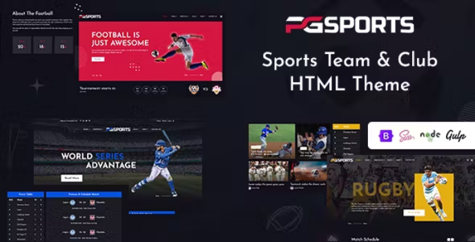 دانلود قالب HTML انگلیسی ورزشیpgsports