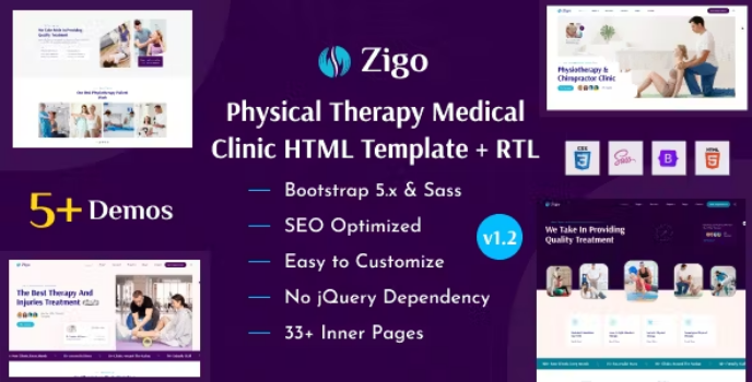 دانلود قالب HTML انگلیسی پزشکی zigo