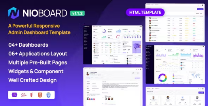 دانلود قالب HTMLانگلیسی مدیریت nioboard