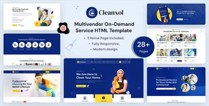 دانلود قالب HTML انگلیسی خدماتی cleanxol