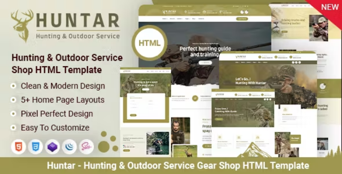 دانلود قالب HTML انگلیسی فروشگاهی huntar