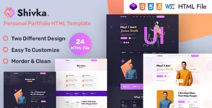 دانلود قالب HTML انگلیسی شخصی shivka