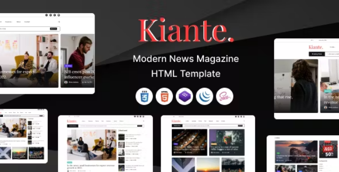 دانلود قالب HTML انگلیسی خبرنگاری kiante