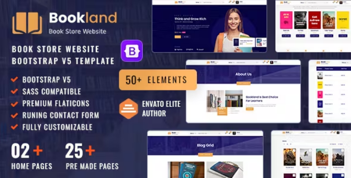 دانلود قالب HTML انگلیسی فروشگاهی bookland