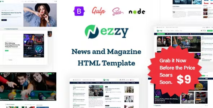 دانلود قالب HTML انگلیسی خبرنگاری nezzy