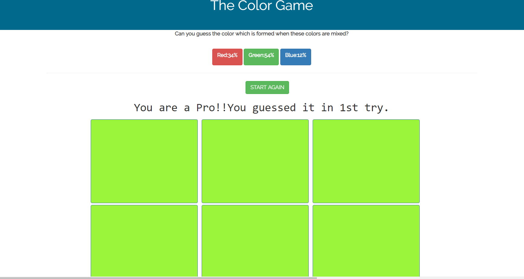 دانلود پروژه بازی تشخیص رنگ در جاوا اسکریپت