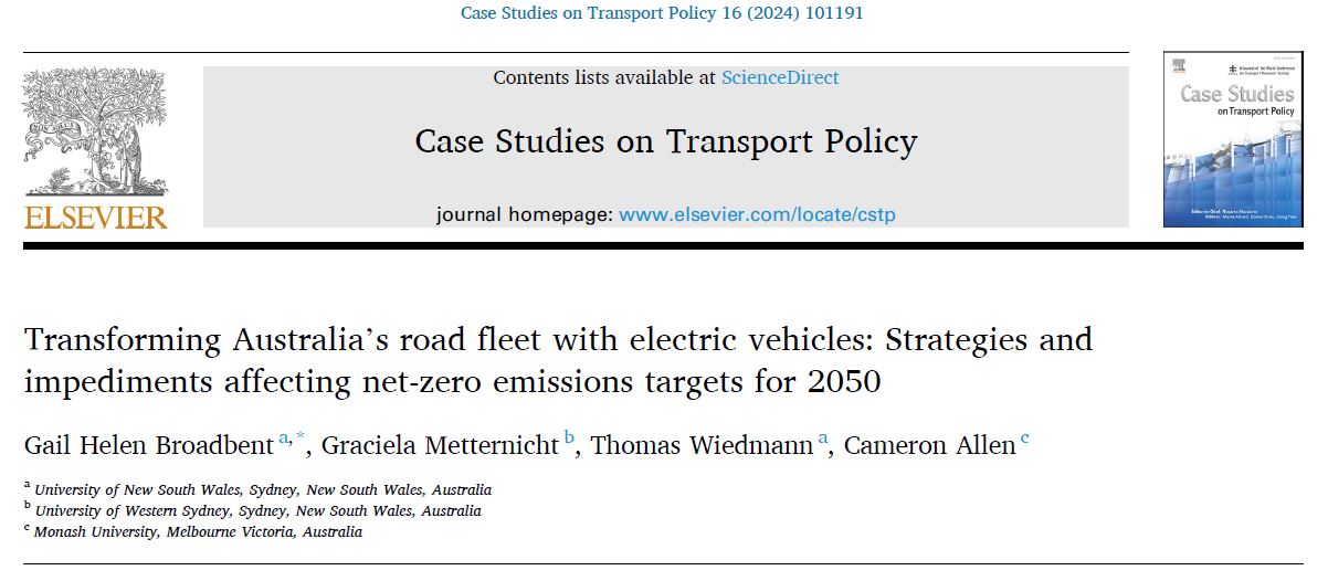 تغییر ناوگان جاده ای استرالیا با وسایل نقلیه الکتریکی: استراتژی ها و موانع موثر بر اهداف انتشار خالص صفر برای سال 2050