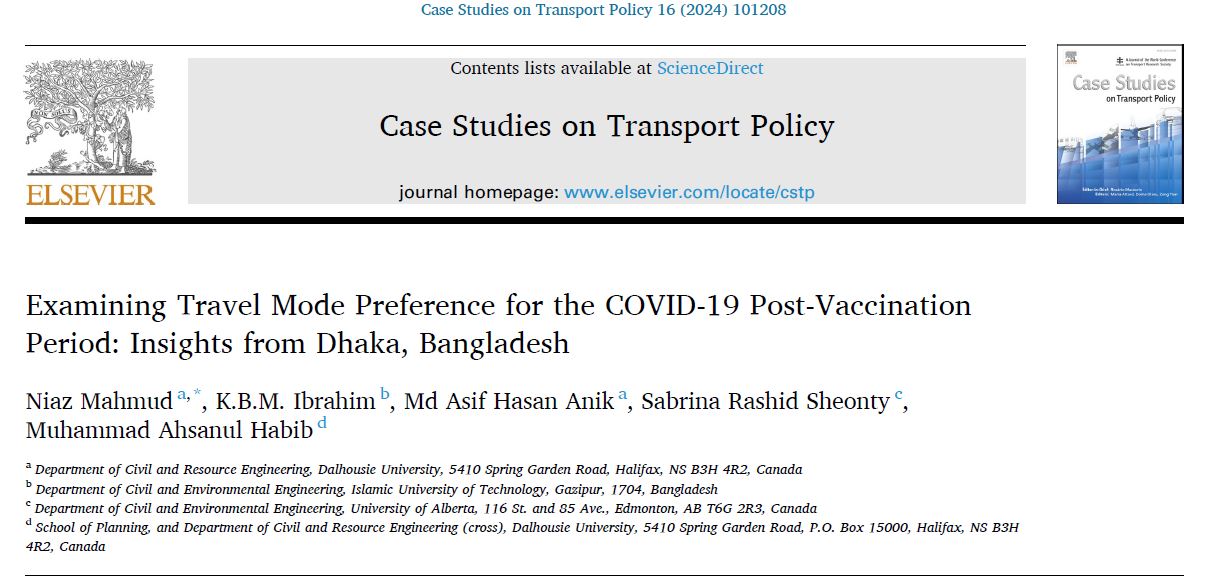 دانلود مقاله بررسی حالت ترجیحی حالت سفر برای کووید-19 پس از واکسیناسیون دوره: بینش از داکا، بنگلادش