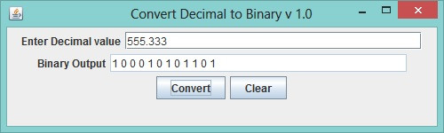 دانلود پروژه تبدیل اعشاری به دودویی در جاوا