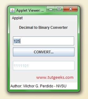 دانلود پروژه تبدیل‌کننده دسیمال به دودویی با رابط کاربری گرافیکی نسخه ۱.۰در جاوا