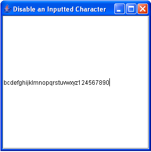 دانلود پروژه غیرفعال کردن یک حرف ورودی در جاوا