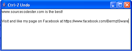 دانلود پروژه برگرداندن متن با استفاده از Ctrl Z در جاوا