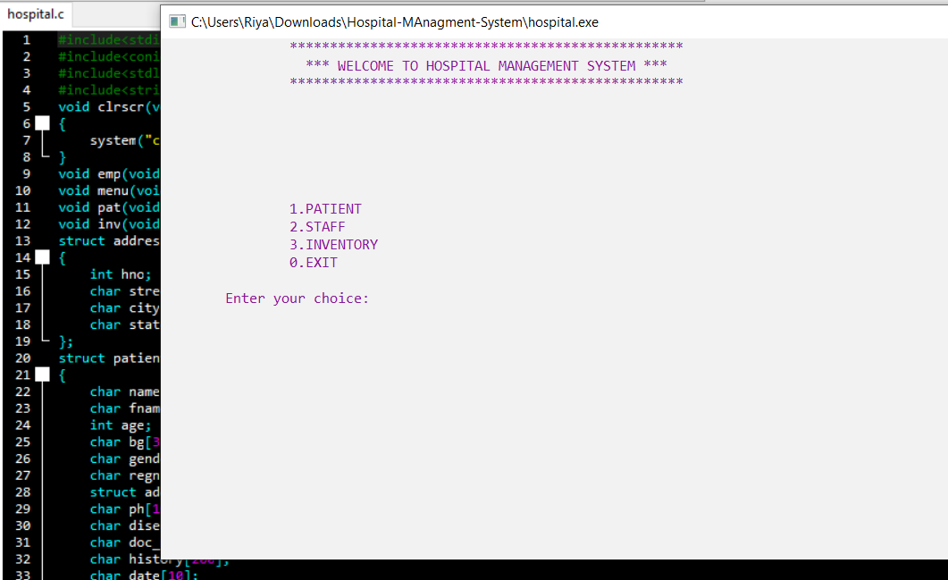 دانلود پروژه کاربردی سیستم مدیریت بیمارستان در C 