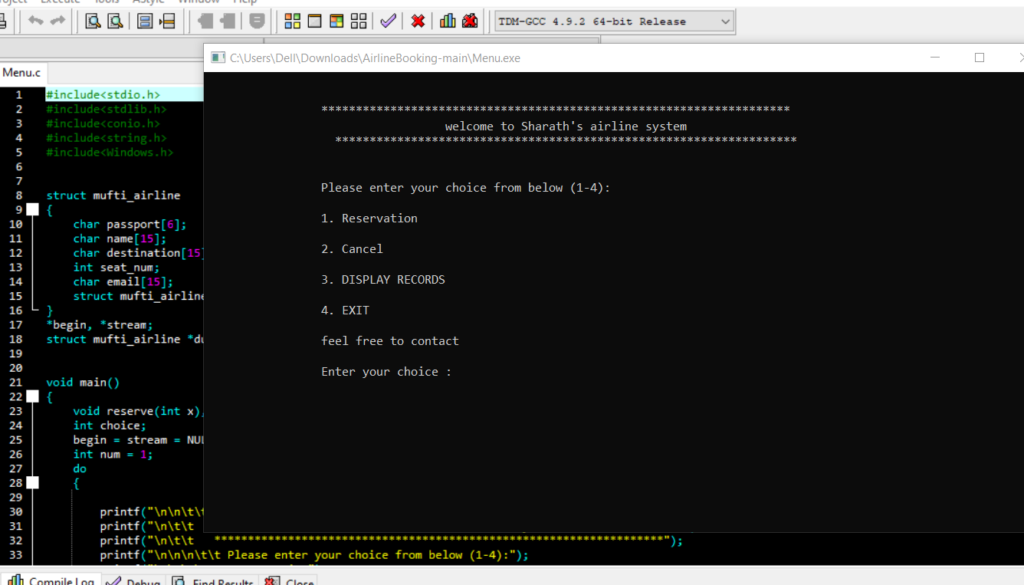 دانلود پروژه کاربردی رزرو بلیط هواپیما در C