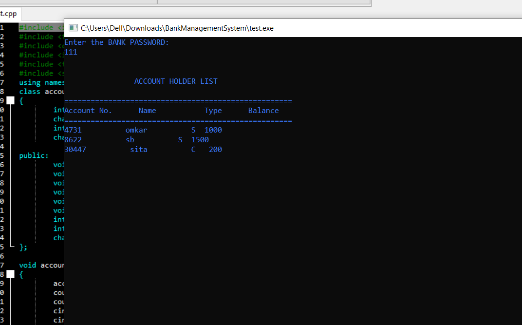 دانلود پروژه کاربردی  سیستم مدیریت بانک در ++C با سورس کد