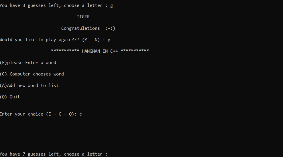 دانلود پروژه کاربردی Hangman در  ++C با سورس کد