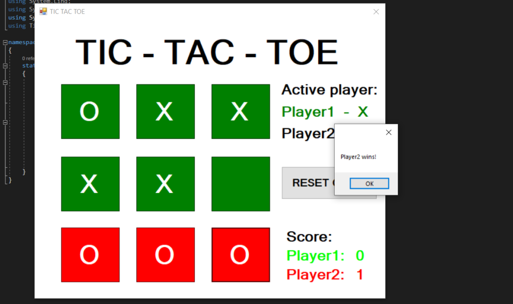 دانلود پروژه بازی  Tic Tac Toe در سی شارپ