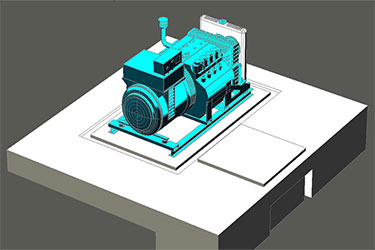 دانلود فایل سه‌بعدی ژنراتور اضطراری با توربین با نقشع DWG در اتوکد