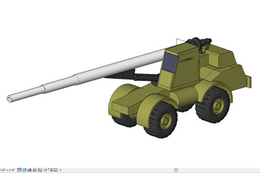 دانلود فایل سه‌بعدی رویت از توپ خودکششی (هاویتزر) جنگی در اتوکد