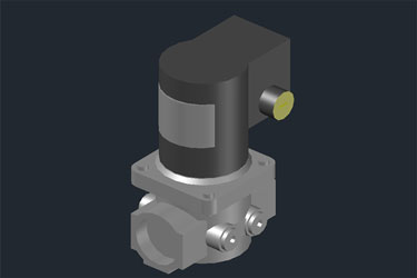 دانلود فایل دریچه سلنوئیدی پنوماتیک سه‌بعدی در اتوکد