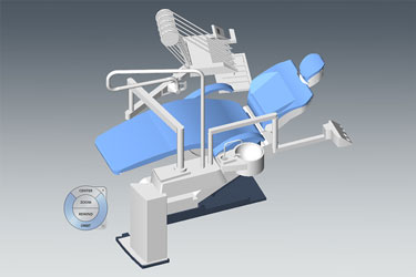 دانلود فایل مدل سه‌بعدی رویت از صندلی دندان‌پزشکی و ابزارهای مربوطه در اتوکد