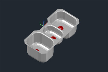 دانلود فایل سه‌بعدی از سینک آشپزخانه با نقشه DWG در اتوکد 