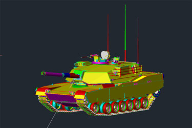 دانود فایل نقشه CAD سه‌بعدی از تانک M1 در اتوکد