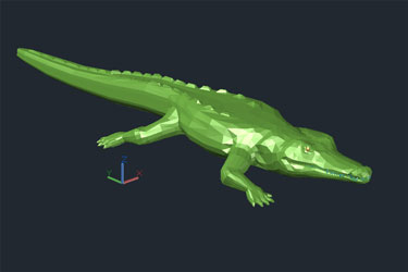 دانلود فایل  سه‌بعدی از کروکودیل با نقشه DWG در اتوکد