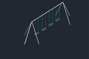 دانلود فایل سه‌بعدی از تاب پارک کودکان در اتوکد