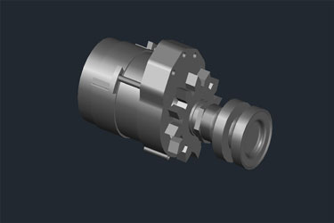 دانلود فایل نقشه DWG سه‌بعدی از دینام در اتوکد