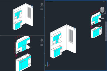 دانلود فایل نقشه‌های DWG سه‌بعدی از آشپزخانه در اتوکد