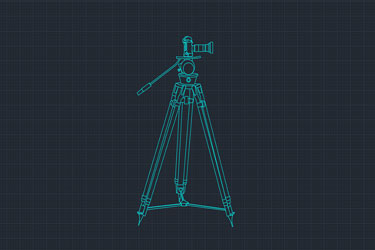 دانلود فایل نقشه DWG از سه‌پایه با دوربین در اتوکد