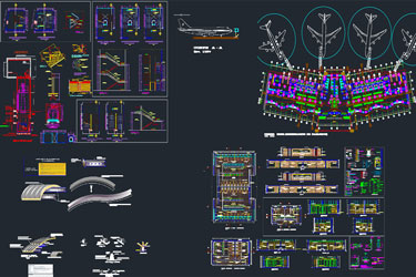 دانلود فایل معماری و توپولوژی فرودگاه در اتوکد