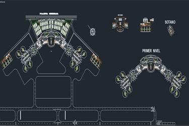 دانلود فایل معماری با نقشه DWG از فرودگاه و برج کنترل فرودگاه در اتوکد
