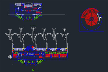 دانلود فایل معماری با نقشه DWG فرودگاه در اتوکد
