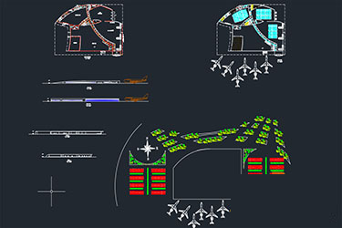 دانلود فایل معماری نقشه‌های DWG فرودگاه در اتوکد