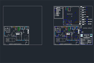 دانلود فایل معماری DWG از نقشه‌های نصب برق خانگی در اتوکد