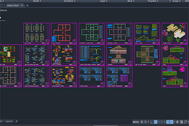 دانلود فایل معماری نقشه‌های DWG معماری ساختمان‌های چوبی در اتوکد
