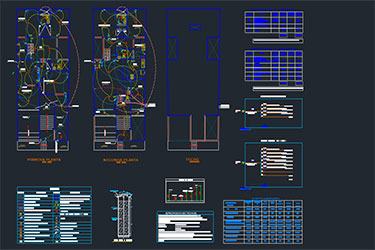 دانلود فایل معماری با نقشه DWG از نصب‌های برق یک خانه در اتوکد