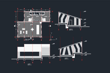 دانلود فایل معماری خانه چوبی با نقشه DWG در اتوکد