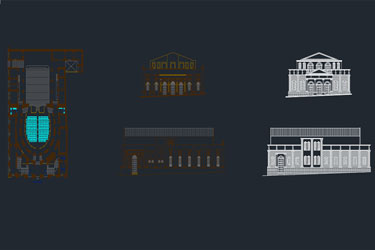 دانلود فایل معماری پروژه بازسازی تئاتر (فایل DWG) در اتوکد 