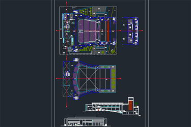 دانلود فایل معماری نقشه اجرایی پروژه تئاتر در اتوکد