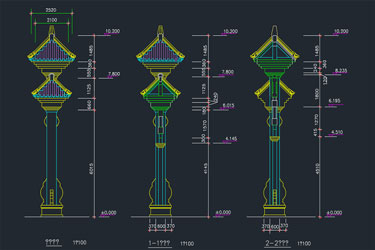 دانلود فایل معماری  سازه ستون معماری باستانی در اتوکد