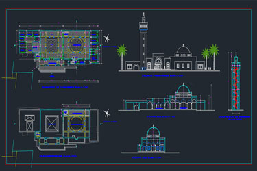 دانلود فایل معماری  مسجد - نقشه اجرایی ۲ در اتوکد
