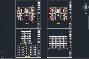 دانلود فایل معماری پروژه مسکونی چندخانوادگی - نقشه اجرایی در اتوکد