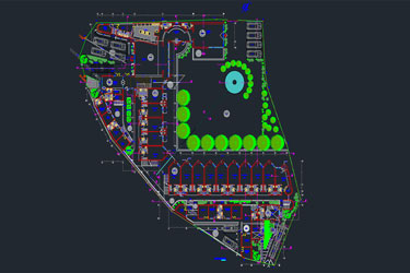 دانلود فایل معماری نقشه اجرایی هتل توریستی در اتوکد